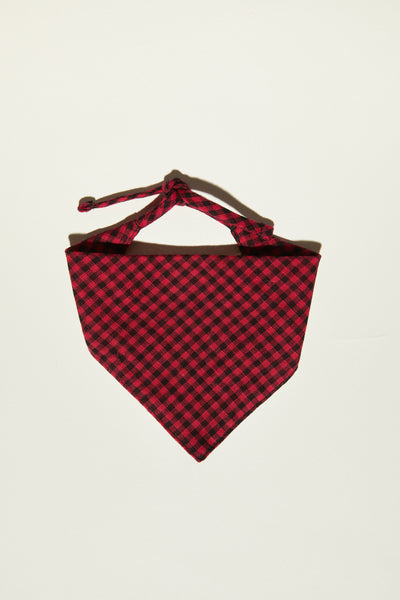 Red & Black Checkered Dog Bandana